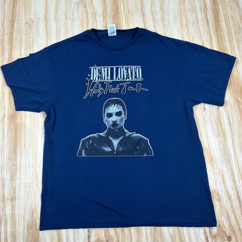 Demi Lovato Holy Fvck 2022 Tour Concert T Shirt Size XL Blue Double‎ Sided